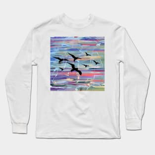 Birds in Flight Abstract Long Sleeve T-Shirt